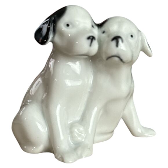 VTG German Porcelain Puppy Dog Figurine Pair Prettleitz Miniature Collectible - Picture 2 of 7